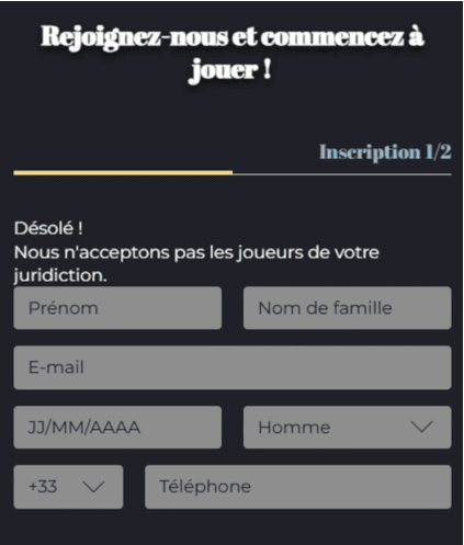S’inscrire Olympe casino